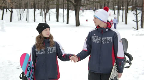 Love and Snowboard Video stock 34014716