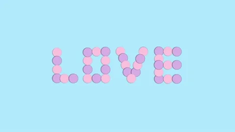 Love animated text in the blue background. Stock Footage 150328786