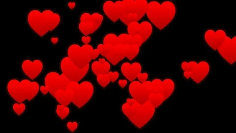 Love animation on black background Stock Footage 123455427