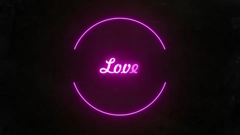Love animation text with neon style on black background. Stock Footage 261941925