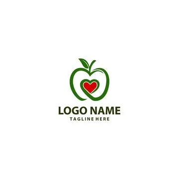 Love apple logo design vector Stock-Illustration