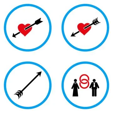 Love Arrow Rounded Vector Icons Illustrazione stock
