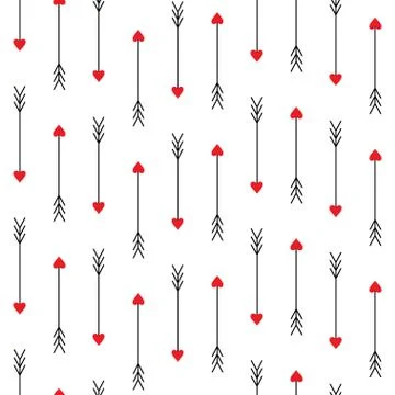 Love arrows seamless pattern Stock Illustration