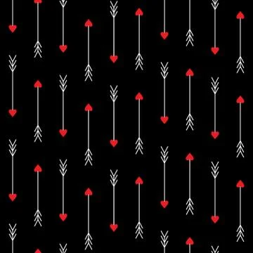 Love arrows seamless pattern Illustrazione stock