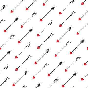 Love arrows seamless pattern Stock Illustration