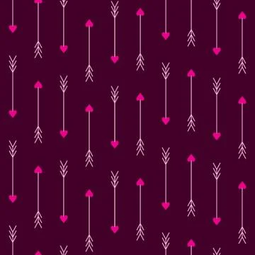 Love arrows seamless pattern Stock Illustration