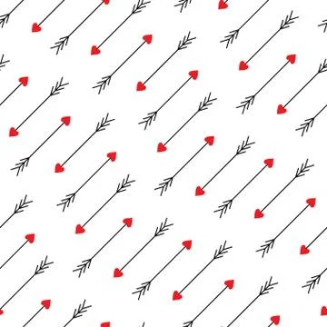 Love arrows seamless pattern Stock Illustration