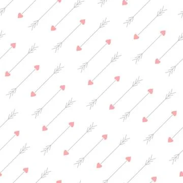 Love arrows seamless pattern Stock Illustration