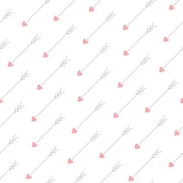 Love arrows seamless pattern Stock Illustration