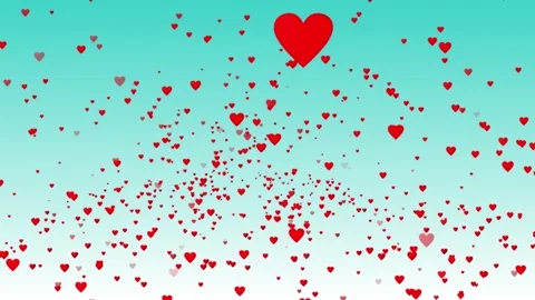 Love background animation with hearts falling to the ground Stock Footage 175249129