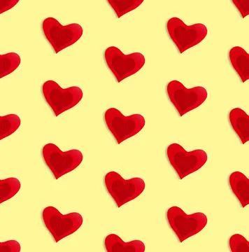 Love background made of red hearts on pastelle background Stock Illustration