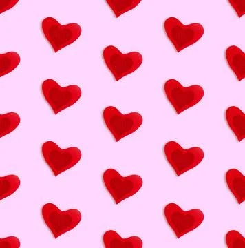 Love background made of red hearts on pastelle background Stock Illustration