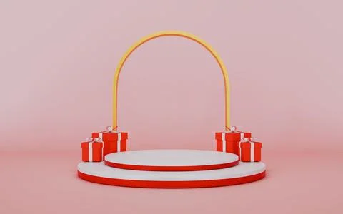Love background mock up scene with podium geometry shape concept Stock Illustration