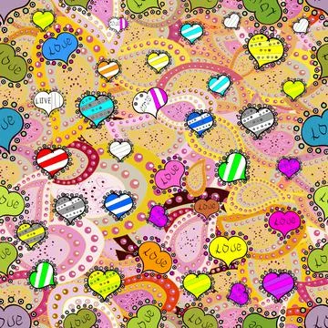Love background. Seamless Love pattern. Background of big and small hearts with Stockillustratie