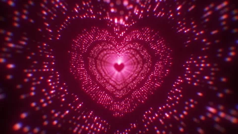 Love Background Shape Hearts Shining Flying. Love Romantic With Pink Particles Video stock 151611341