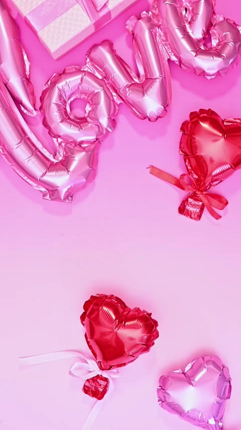 Love Background Stop motion Animation with Floating Balloon Stock Footage 313053654