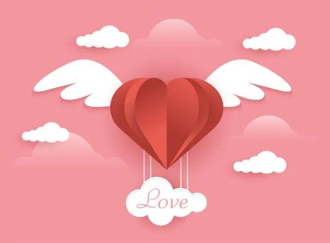 Love background with wing Illustrazione stock