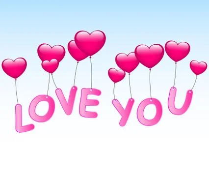Love balloons background Stock Illustration