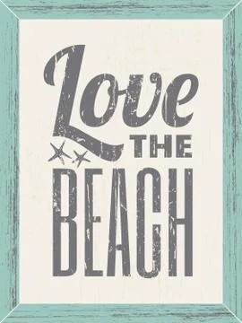 Love the beach poster Stock Illustration