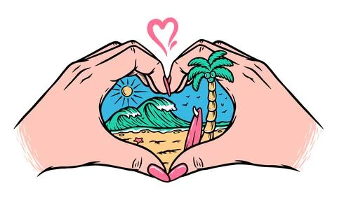 Love the beach vector illustration Stock Illustration