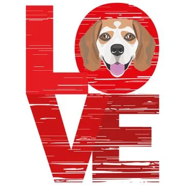Love Beagle. Illustrazione stock