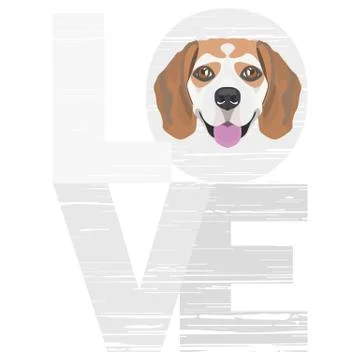Love Beagle. Illustrazione stock