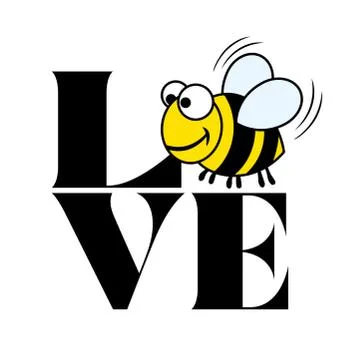 Love with Bee. - funny  vector saying. Illustrazione stock