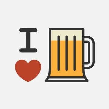 Love beer Stock Illustration