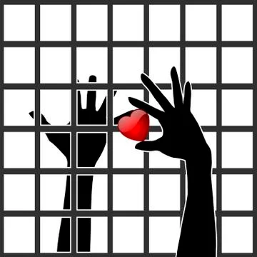 Love behind Bars Stock Illustration