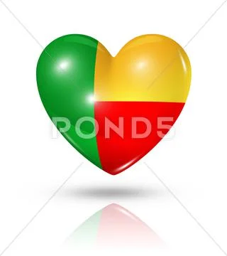 Love benin, heart flag icon Stock Illustration