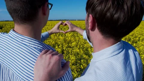 Love between two men in the field Stock Footage 132467540
