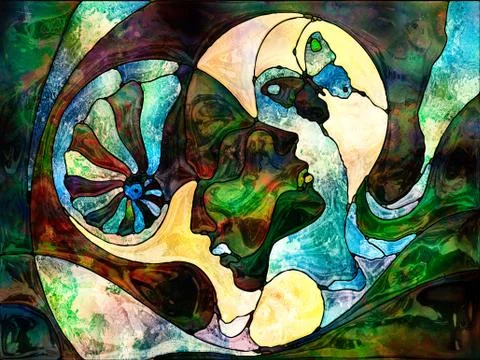 Love Between Worlds Stock Illustration