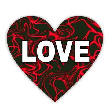 Love , big heart in red and black colors Stock Illustration
