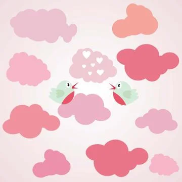 Love bird in the air Stock Illustration