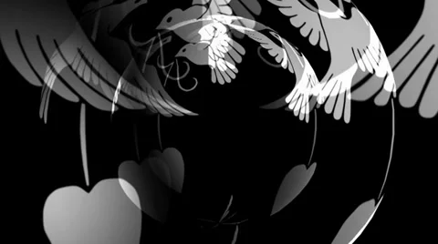 Love Birds Sphere Stock Footage 34299912