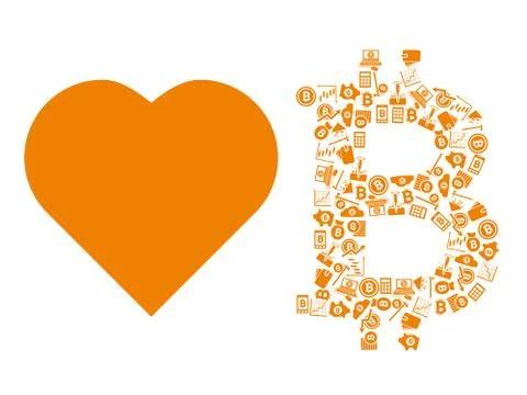 Love bitcoin symbol Stock Illustration