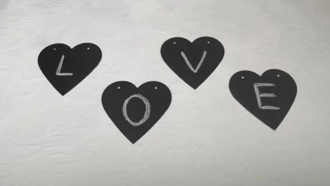 Love on blackboard Stock Footage 147295248