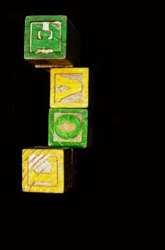 Love blocks in a row Stock-Fotos