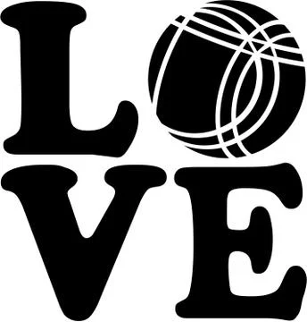Love with Bocce Ball Stock Illustration