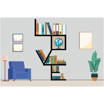 LOVE BOOKSHELF Stock Illustration