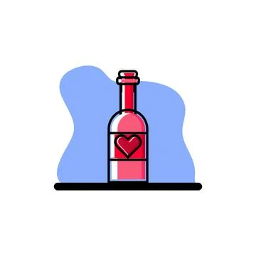 Love Bottle Conceptual Vector Icon Illustration Design Illustrazione stock