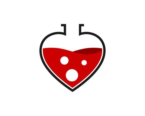 Love bottle laboratory with red liquid Stock Illustration
