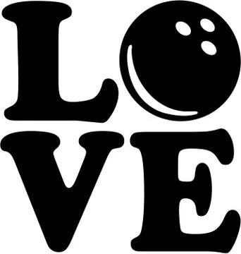 Love with bowling ball Stock Illustration