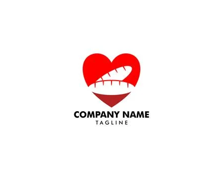 Love Bread Logo Template Design Vector Illustration Stock Illustration