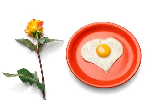 Love is breakfast in bed. Stock Photos
