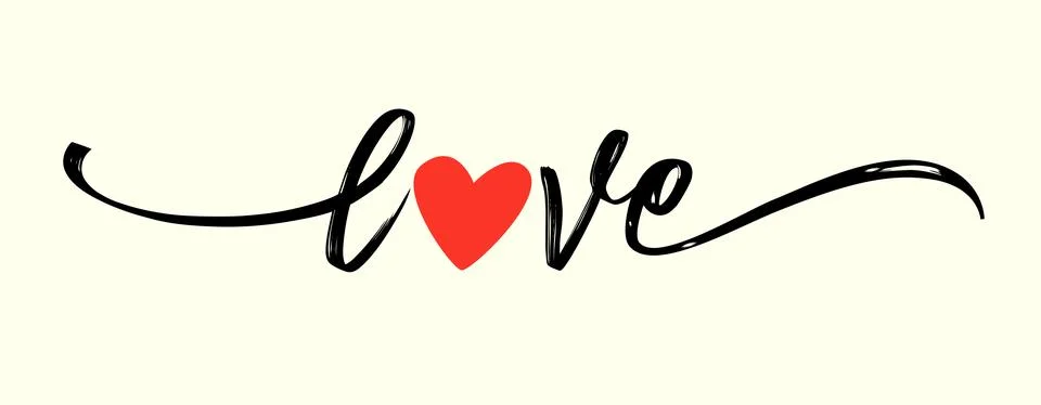 Love brusing script concept Stock Illustration