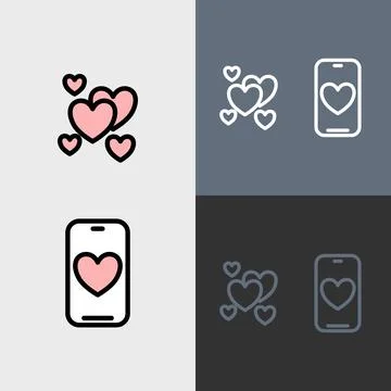 Love bubble and dating application - clean and modern valentines day icon イラスト素材