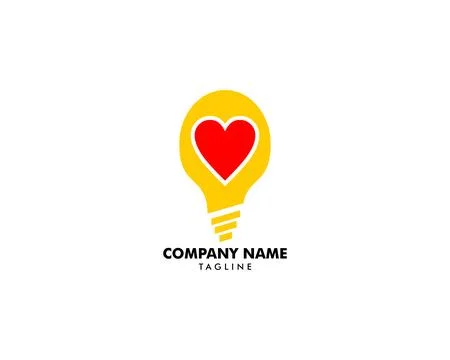 Love Bulb Lamp Creative Idea Logo Template Stock Illustration