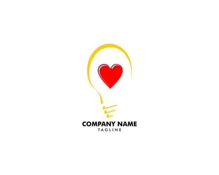 Love Bulb Lamp Creative Idea Logo Template Stock Illustration