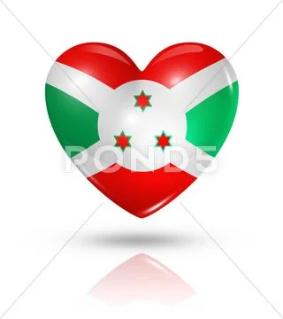 Love burundi, heart flag icon Stock Illustration